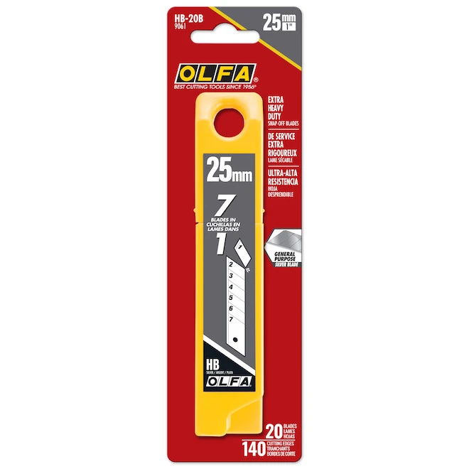 OLFA Xtra Heavy-Duty Silver Snap-Blade HB 25 Mm 20/pk 2 OLFA Xtra Heavy-Duty Silver Snap-Blade HB 25 Mm 20/pk - Image 2