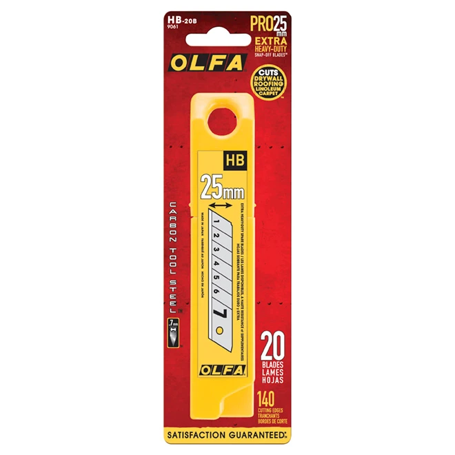 OLFA Xtra Heavy-Duty Silver Snap-Blade HB 25 Mm 20/pk 1 OLFA Xtra Heavy-Duty Silver Snap-Blade HB 25 Mm 20/pk