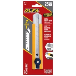 Olfa EH-1 Heavy-Duty Utility Knife With Ratchet-Lock - 25-mm - ABS Plastic And Steel - Yellow