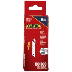 OLFA Utility Knife Snap-Off Replacement Blades - 18mm - 100-Pack