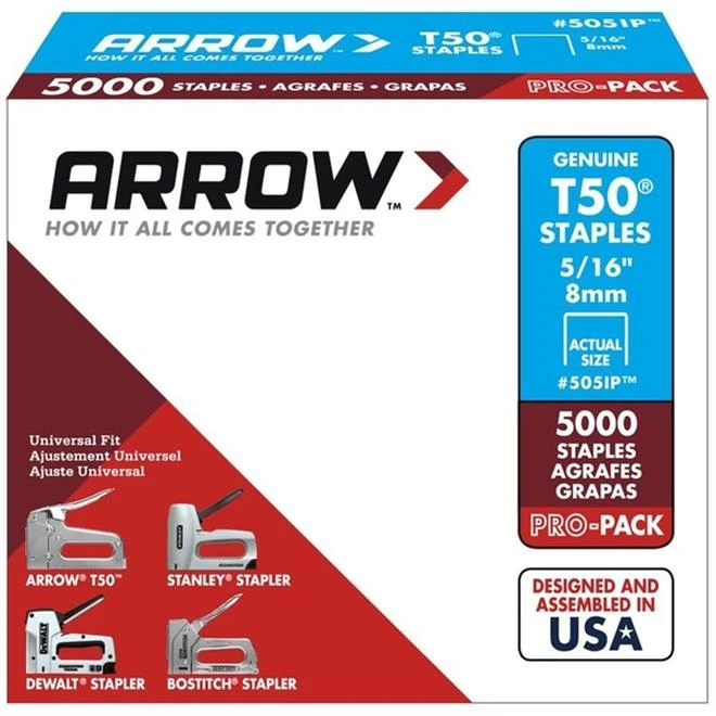 Arrow T50 5/16-in Heavy-Duty Staples 5000-Count 1 Arrow T50 5/16-in Heavy-Duty Staples 5000-Count