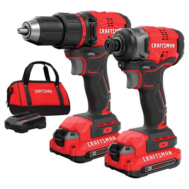 Craftsman V20 20-Volt Max Cordless Power Tool Combo Kit With Batteries And Charger - Brushless - Variable Speed 1 Craftsman V20 20-Volt Max Cordless Power Tool Combo Kit With Batteries And Charger - Brushless - Variable Speed