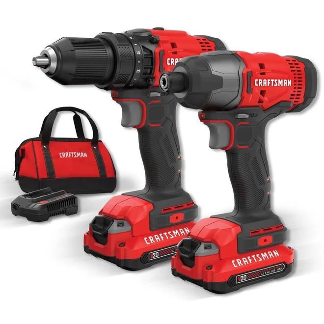 Craftsman 20 V Max 2 Cordless Power Tools Combo Kit With Batteries And Charger - 1500 RPM - 3100 BPM - Quick Change 4 Craftsman 20 V Max 2 Cordless Power Tools Combo Kit With Batteries And Charger - 1500 RPM - 3100 BPM - Quick Change - Image 4