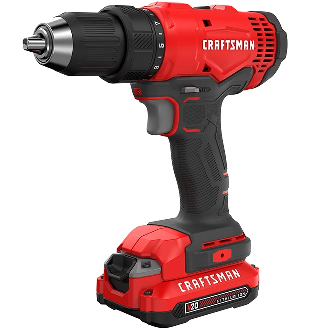 Craftsman V20 1/2-in Cordless Drill Kit - 1800 RPM - Keyless Chuck - LED Light - Dual Speed Mode 2 Craftsman V20 1/2-in Cordless Drill Kit - 1800 RPM - Keyless Chuck - LED Light - Dual Speed Mode - Image 2