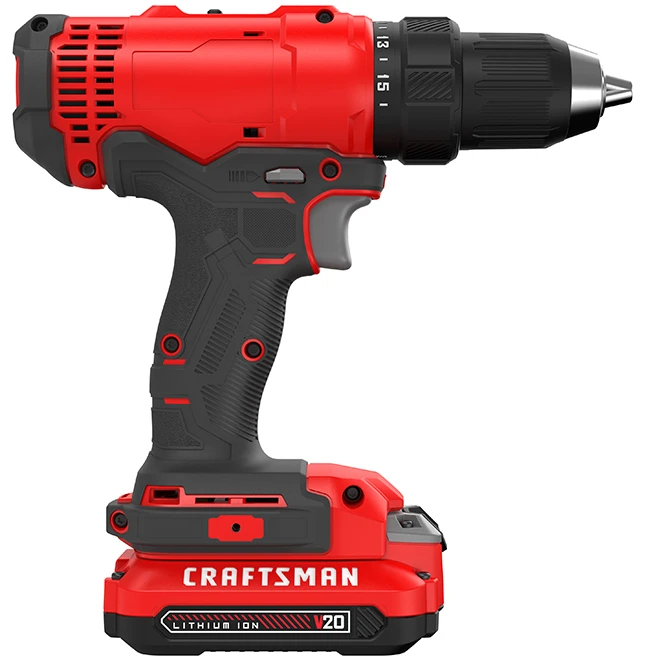 Craftsman V20 1/2-in Cordless Drill Kit - 1800 RPM - Keyless Chuck - LED Light - Dual Speed Mode 3 Craftsman V20 1/2-in Cordless Drill Kit - 1800 RPM - Keyless Chuck - LED Light - Dual Speed Mode - Image 3