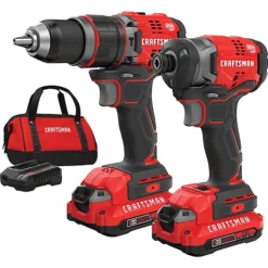 Craftsman 20-volt Cordless 2-Tool Combo Kit With Batteries And Charger - Brushless Motor - LED Light - Variable Speed