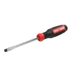Craftsman Slotted Screwdriver - Bi-Material - 1/4" X 4" - Red And Black