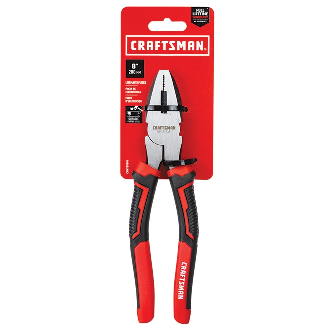 Craftsman Lineman's Pliers - Steel - 8" - Red And Black 1 Craftsman Lineman's Pliers - Steel - 8" - Red And Black