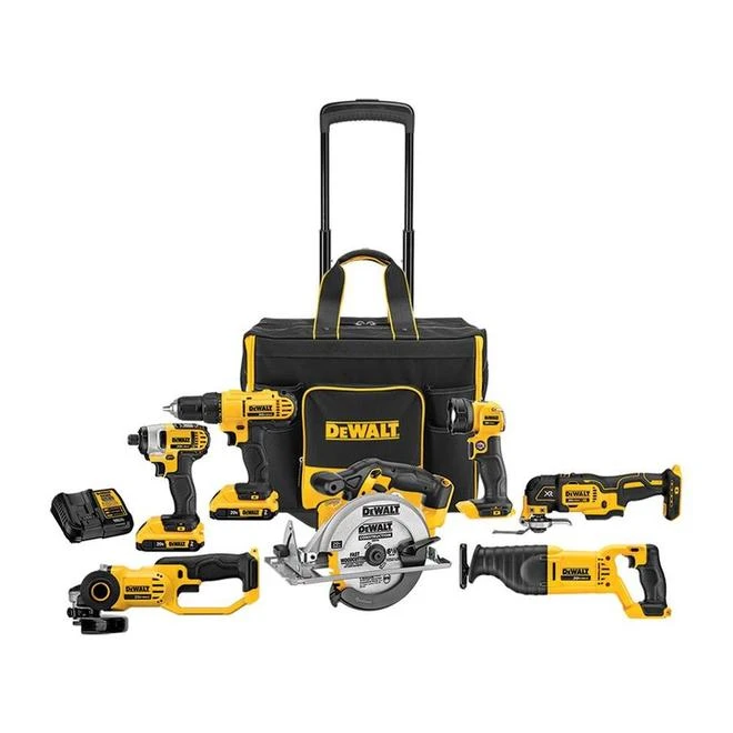 DeWalt Cordless 7-Tool Combo Kit With Batteries And Charger - Brushless Motor - LED Light 4 DeWalt Cordless 7-Tool Combo Kit With Batteries And Charger - Brushless Motor - LED Light - Image 4