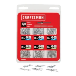 Craftsman Assorted Aluminum And Steel Rivet Kit - 120-Pieces