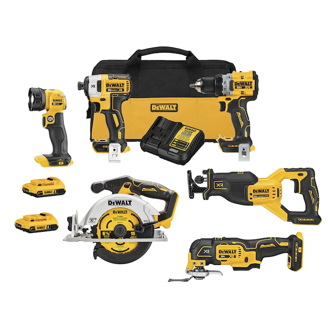 DeWALT 20V MAX XR Brushless Cordless 6-Piece Tool Kit With Two 2.0Ah Batteries 1 DeWALT 20V MAX XR Brushless Cordless 6-Piece Tool Kit With Two 2.0Ah Batteries