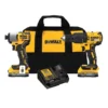 Dewalt Cordless Hammer Drill/Driver And Impact Driver Kit - (2) 20V Batteries - Black/Yellow