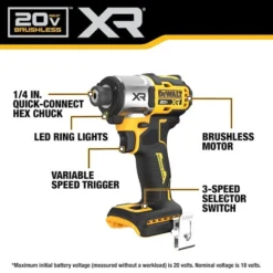 DeWALT 20V MAX XR Impact Driver (Bare Tool) 8 DeWALT 20V MAX XR Impact Driver (Bare Tool) -ToolPro Sales Store 00277648ea L