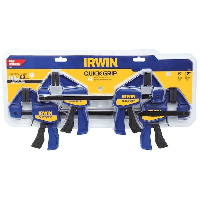Irwin Quick-Grip Clamp Set 2 X 6-in And 2 X 12-in Pack Of 4 2 Irwin Quick-Grip Clamp Set 2 X 6-in And 2 X 12-in Pack Of 4 - Image 2