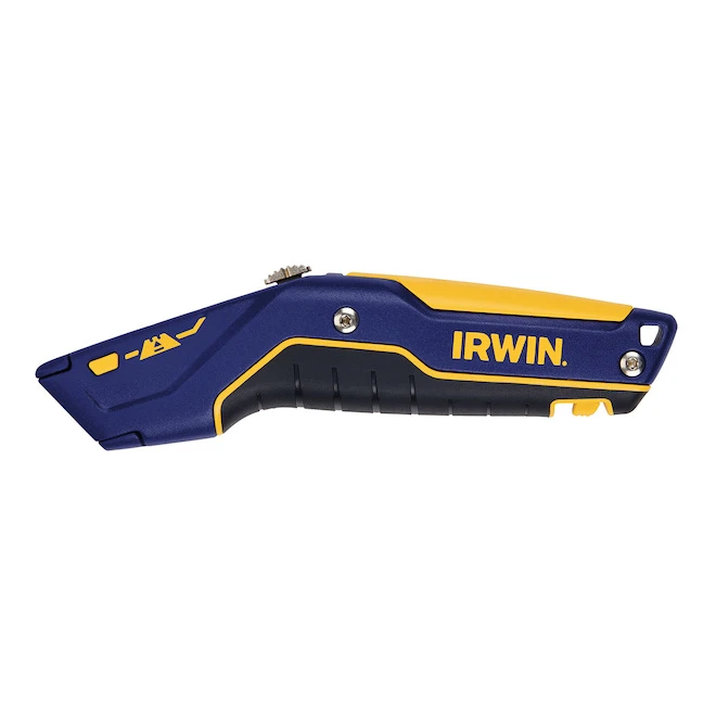 Irwin Retractable Utility Knife Carbon Steel Blue And Yellow 2 Irwin Retractable Utility Knife Carbon Steel Blue And Yellow - Image 2