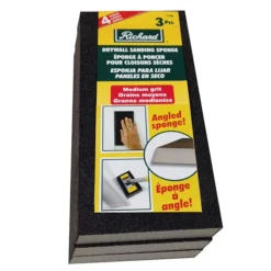 Richard 4-Sided Drywall Sanding Angled Sponge - Fine Grit - 8 7/8-in L X 4-in W X 3/4-in H - 3 Per Pack