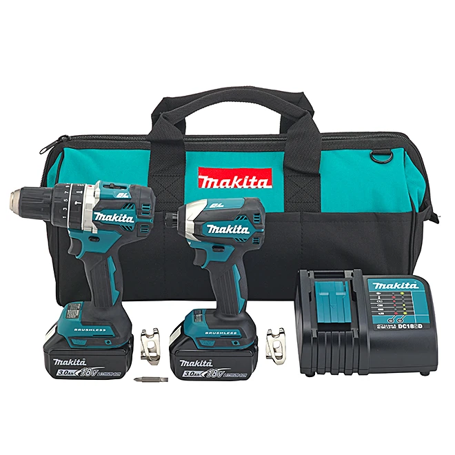 Makita 18 V Cordless Hammer Drill And Impact Driver Set - 6 Pieces 1 Makita 18 V Cordless Hammer Drill And Impact Driver Set - 6 Pieces