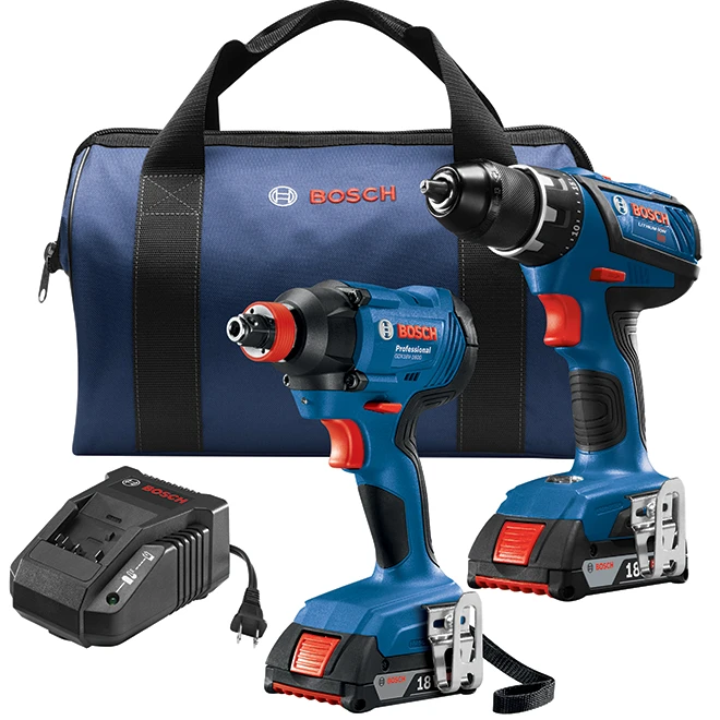 Bosch Set Of 2 Cordless Tools - 1/4" And 1/2" - 18 V 1 Bosch Set Of 2 Cordless Tools - 1/4" And 1/2" - 18 V