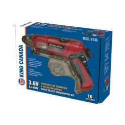 King Canada Performance Plus 3.6 A, 3.6 V Lithium Ion Cordless Screwdriver Kit With Charger -ToolPro Sales Store 332001604 AlternateImage3 l