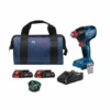 Bosch Connected-Ready 18V 1/4-in And 1/2-in Brushless Cordless Impact Driver/Wrench (2 Batteries Included)