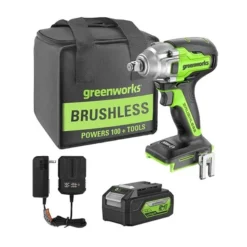 Greenworks 24V Impact Wrench Kit, 4.0Ah Battery And Charger Included