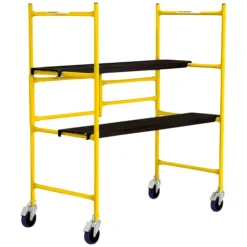 Metaltech Portative And Adjustable Mini Scaffold - Yellow - Steel - 500-lb Load Capacity - 4-ft