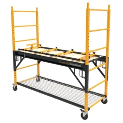 Metaltech 4-in-1 Scaffold System - Yellow - Steel - 1100-lb Load Capacity -6-ft