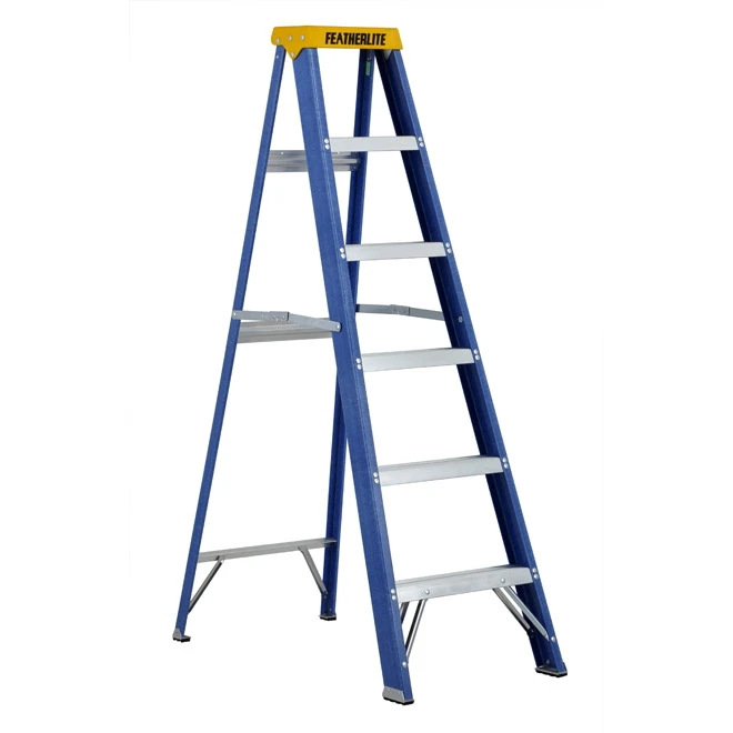 Featherlite Stepladder - Fibreglass - Super Heavy Duty - 250-lb Rated - 6-ft H 1 Featherlite Stepladder - Fibreglass - Super Heavy Duty - 250-lb Rated - 6-ft H