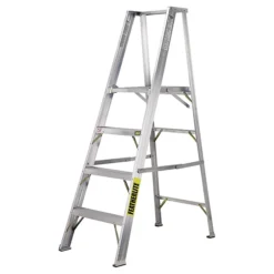 Featherlite Platform Stepladder - Aluminum - Lightweight - Slip-Resistant Shoe - Platform - ANSI Type 1A - 4-ft H