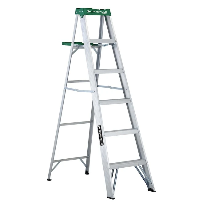 Louisville Step Ladder With Shelf 6-ft Aluminum 1 Louisville Step Ladder With Shelf 6-ft Aluminum