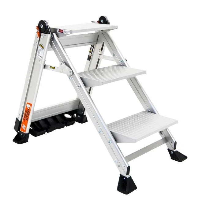 Little Giant Ladders Jumbo 3-Step Ladder - Type 1AA - Aluminum - Silver 2 Little Giant Ladders Jumbo 3-Step Ladder - Type 1AA - Aluminum - Silver - Image 2