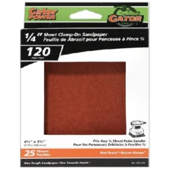 Gator Clamp-On Sandpaper Sheets - Aluminum Oxide - 120-Grit - 5 1/2-in L X 4 1/2-in W - 25 Per Pack