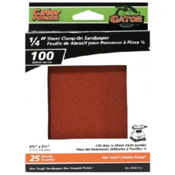 Rust-Oleum Gator Clamp-On Sandpaper Sheets - Aluminum Oxide - 100-Grit - 5 1/2-in L X 4 1/2-in W - 25 Per Pack