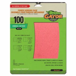 Rust-Oleum Gator Red Resin Sandpaper Sheet - Aluminum Oxide - 100-Grit - 11-in L X 9-in W - 8 Per Pack