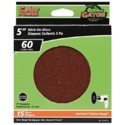 Rust-Oleum Gator Adhesive Sanding Discs - Aluminum Oxide - 60-Grit - 5-in Dia - 15 Per Pack