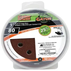 Rust-Oleum Gator Gatorpower Hook And Loop Sanding Discs - 5-in Dia - 8 Holes - 80 Grit - 50 Per Pack