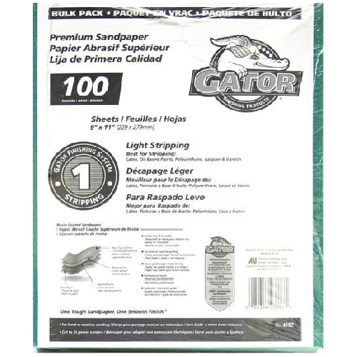 Gator Coarse Premium Sandpaper 100 Grit - 120/Pack 1 Gator Coarse Premium Sandpaper 100 Grit - 120/Pack
