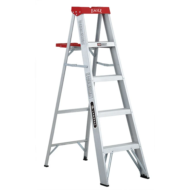 Eagle Aluminum Stepladder - Folding - 200-lb Load Capacity - 5-ft H X 20 1/2-in W 1 Eagle Aluminum Stepladder - Folding - 200-lb Load Capacity - 5-ft H X 20 1/2-in W