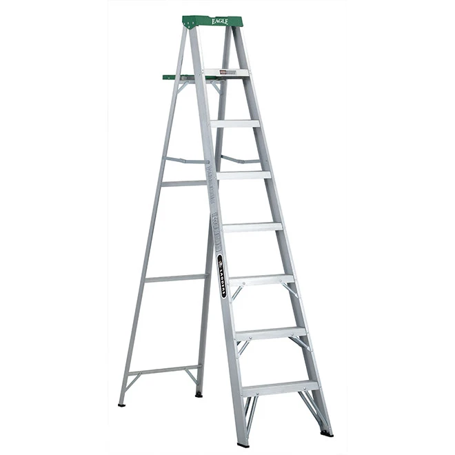 Eagle Stepladder - Professional - 7-Steps - 225-lb Capacity - Aluminum - 8-ft H X 25 1/2-in W 1 Eagle Stepladder - Professional - 7-Steps - 225-lb Capacity - Aluminum - 8-ft H X 25 1/2-in W