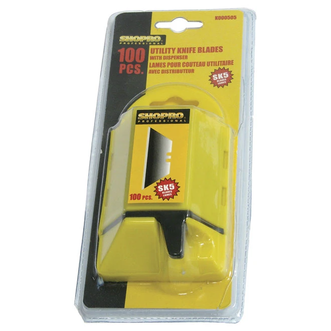 Shopro Utility Knife Blades With Dispenser - 100 Units 1 Shopro Utility Knife Blades With Dispenser - 100 Units